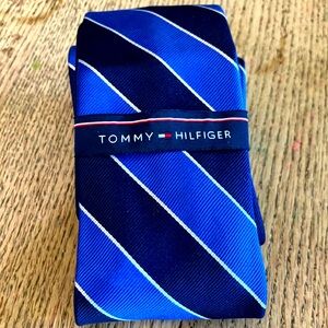 Tommy Hilfiger Navy and Sky Blue Diagonal Tie